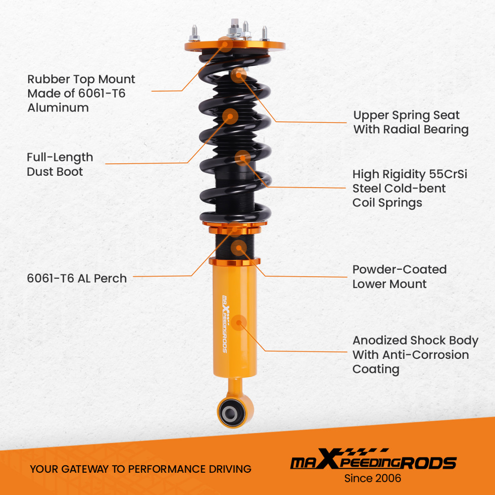 Compatible for Toyota Supra JZA70 MA70 GA70 86-92 Shock Absorbers Height Adjustable Coilovers lowering kit