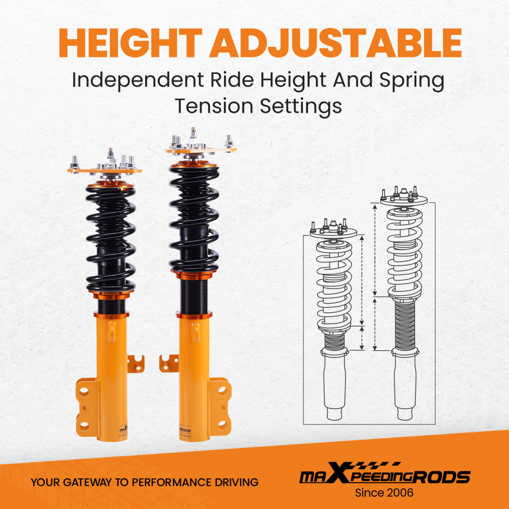 Coilover Adjustable Damper Struts Suspension Springs compatible for Scion tC 2005-2010 4Pcs