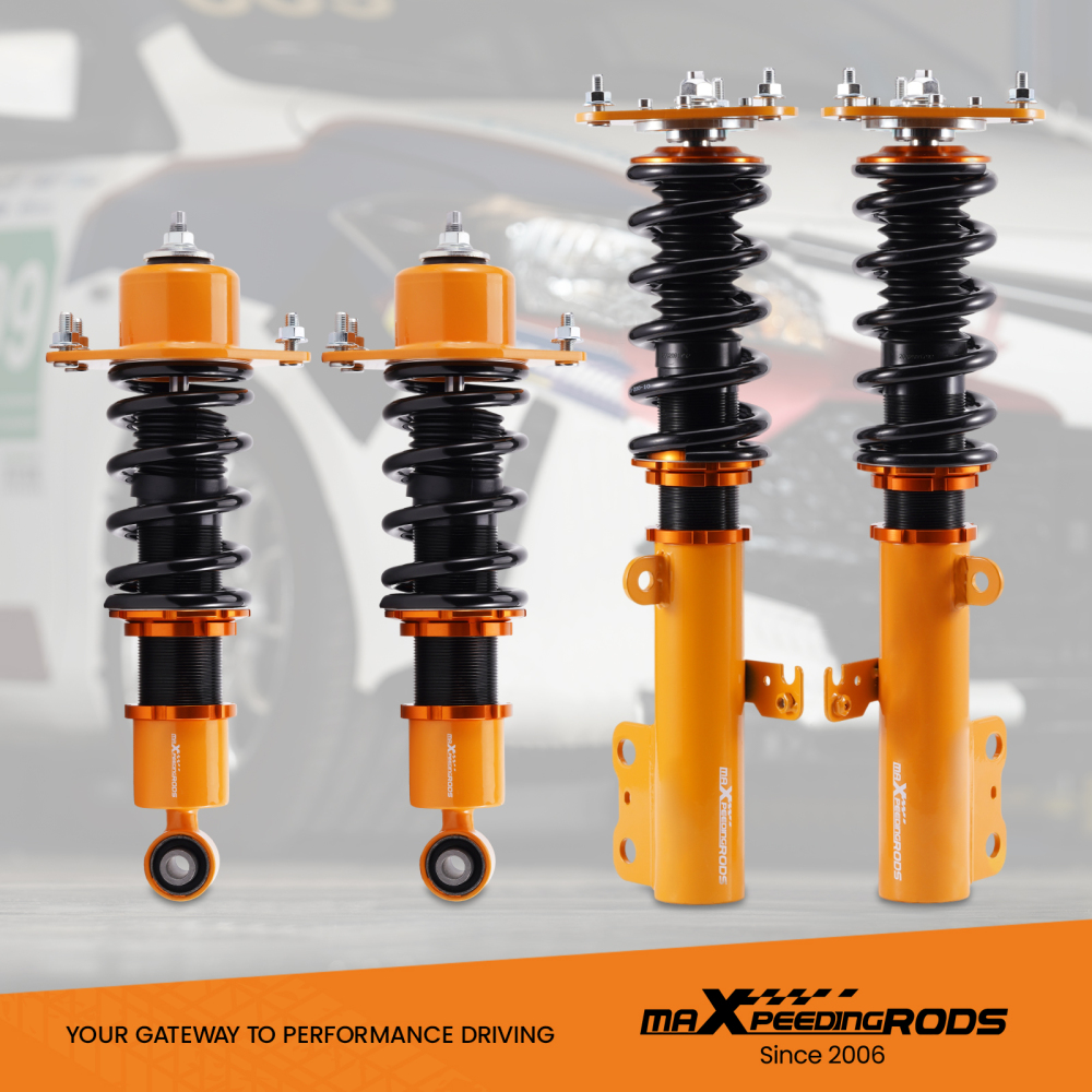 Gold Full Coilover Struts Shock Suspension Kit For 2005-2010 compatible for Scion Tc Adj Height lowering kit