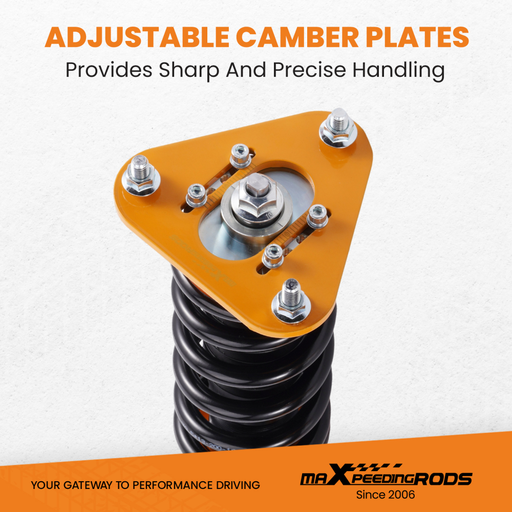 Gold Full Coilover Struts Shock Suspension Kit For 2005-2010 compatible for Scion Tc Adj Height lowering kit