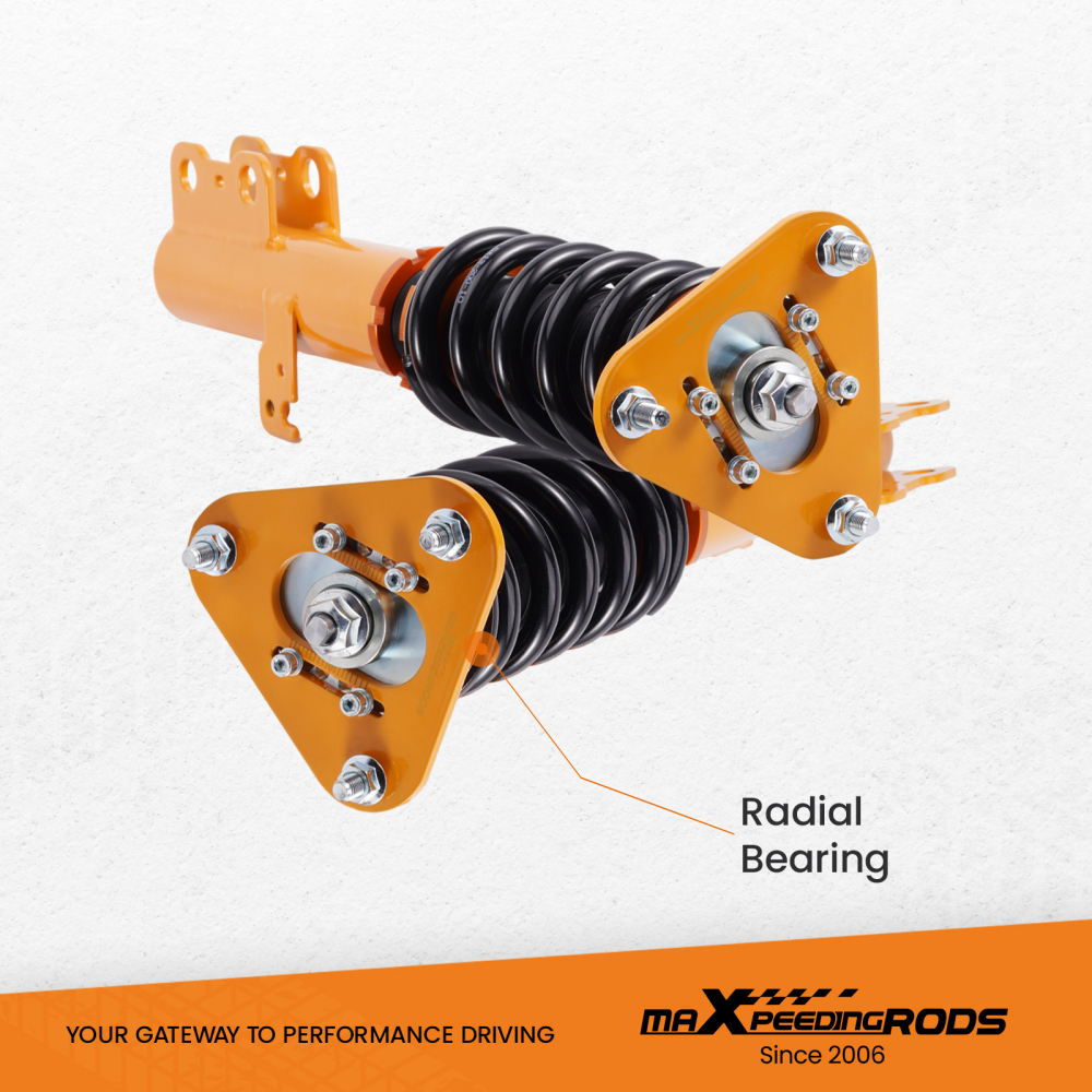 Gold Full Coilover Struts Shock Suspension Kit For 2005-2010 compatible for Scion Tc Adj Height lowering kit