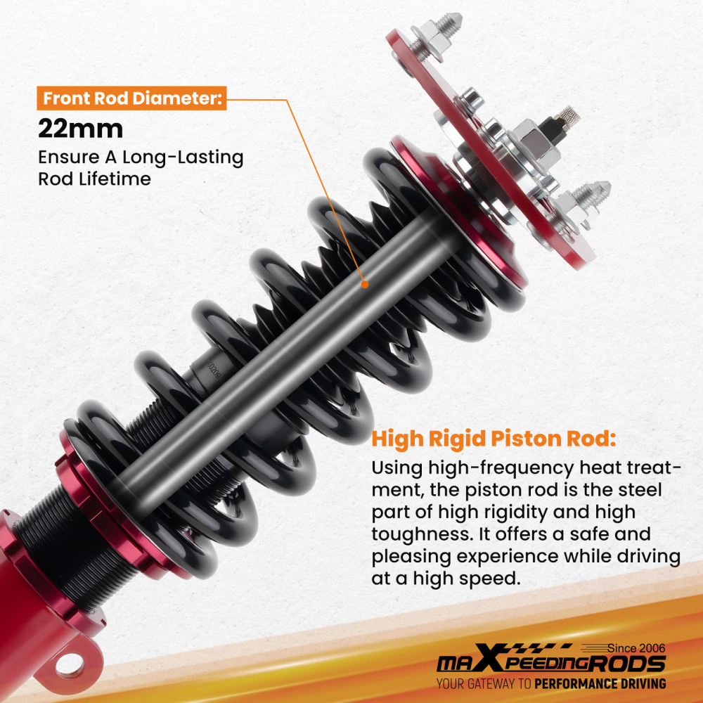 MaXpeedingrods Coilovers 24 Way Damper Struts Shock Kit compatible for Scion TC 2005-2010