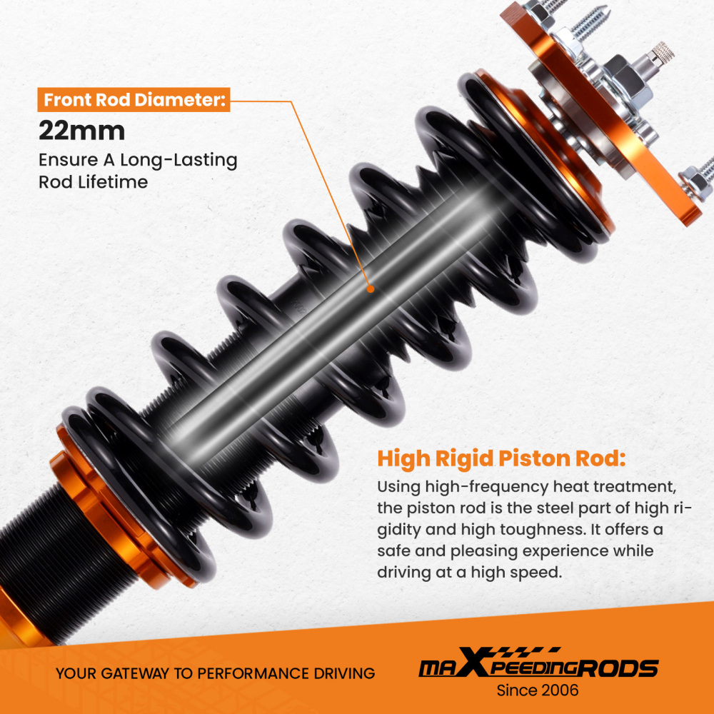 MaXpeedingrods Coilovers Kit compatible for Hyundai Tiburon 2003-2008 Adj. Damper Shocks