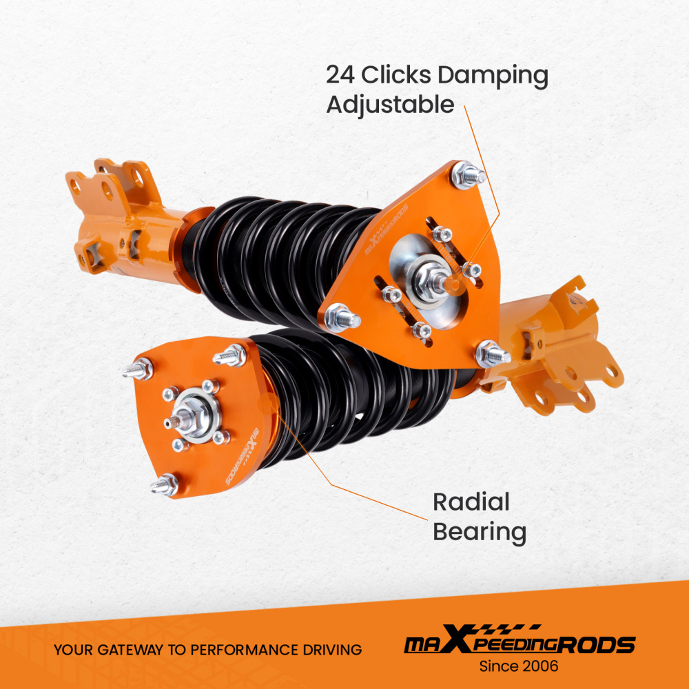 Coilovers Kit compatible for Hyundai Tiburon GS Coupe 2-Door 2005-2008 Adj. Damper Shocks lowering kit