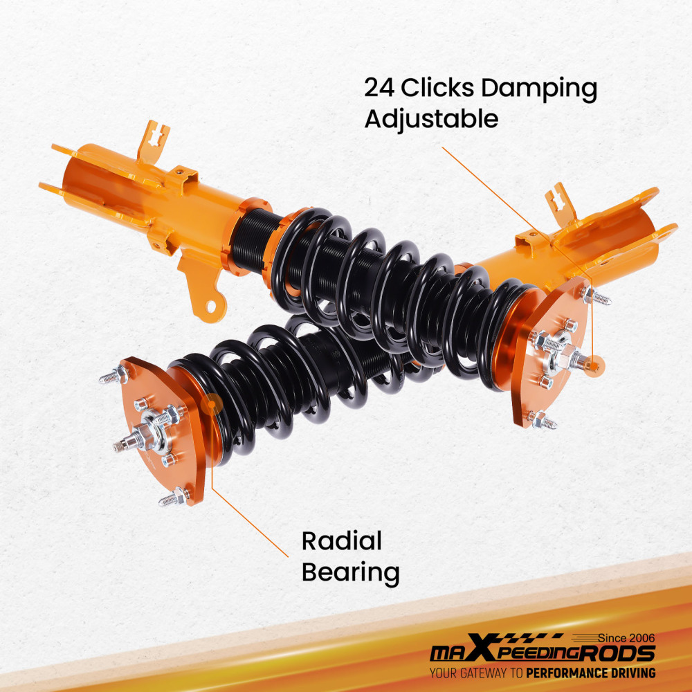 Coilovers Kit compatible for Hyundai Tiburon 2003-2008 24 Ways Adjustable Damper Shocks Lowering Kit