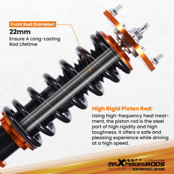 Coilovers Kit compatible for Hyundai Tiburon 2003-2008 24 Ways Adjustable Damper Shocks Lowering Kit