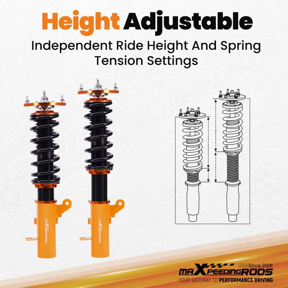 Amortisseur COMBINE FILETE compatible pour Hyundai Tiburon coilover Amortisseur réglablekit d'abaissement