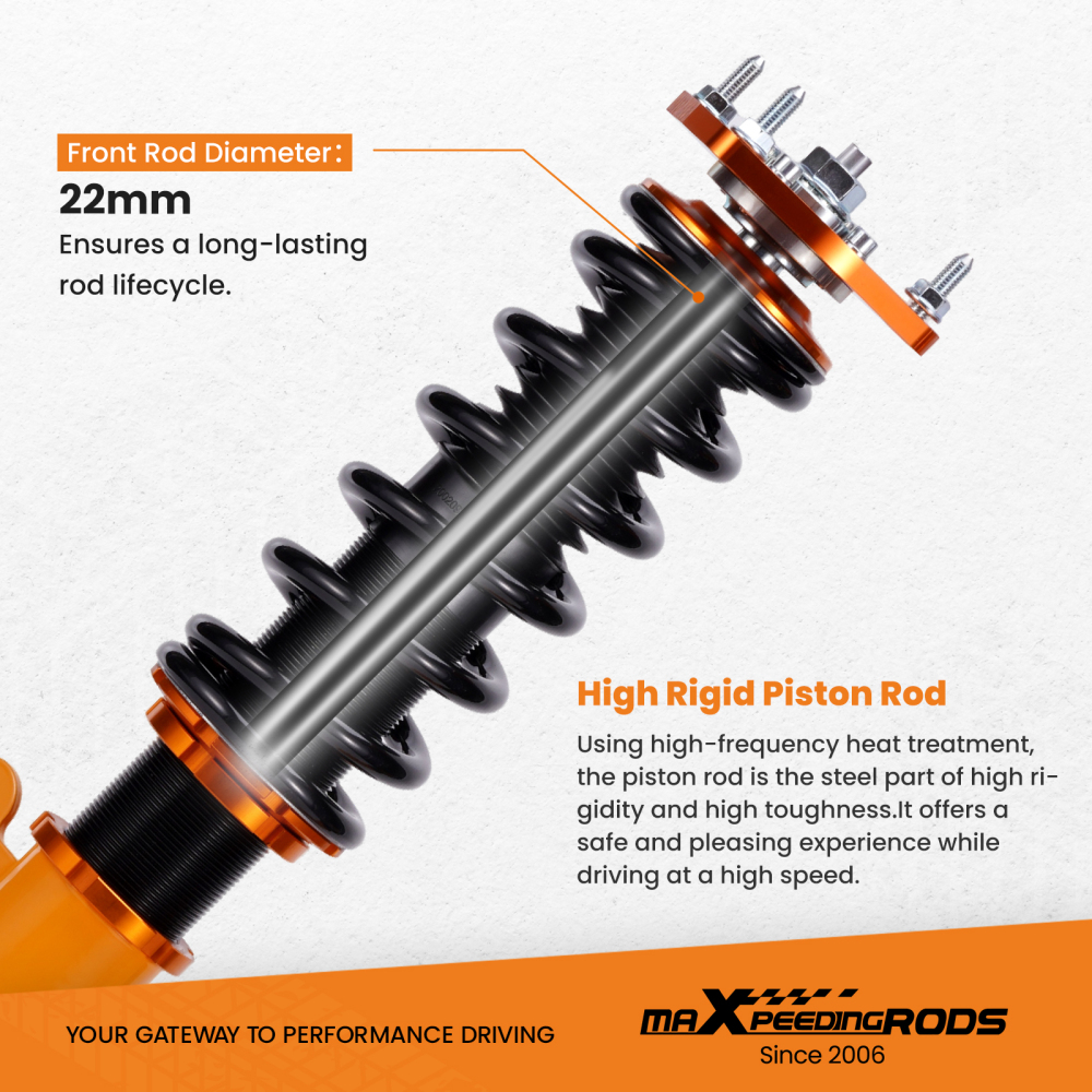 KIT Assetto Regolabile a Ghiera Ammortizzatore compatibile per Hyundai Coupé GK 2002-2009