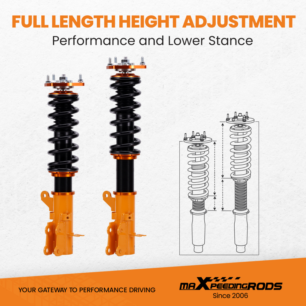 KIT Assetto Regolabile a Ghiera Ammortizzatore compatibile per Hyundai Coupé GK 2002-2009