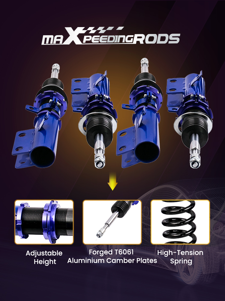 Compatible for Toyota Camry 2007 - 2011 XV40 Adjustable Height Shock Strut Full Assembly Coilovers Kit  lowering kit