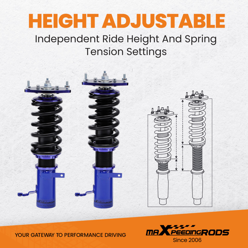 Coilovers Coil Spring Kit compatible for Toyota Corolla 88-99 E90 E100 Adj Height Shocks lowering kit