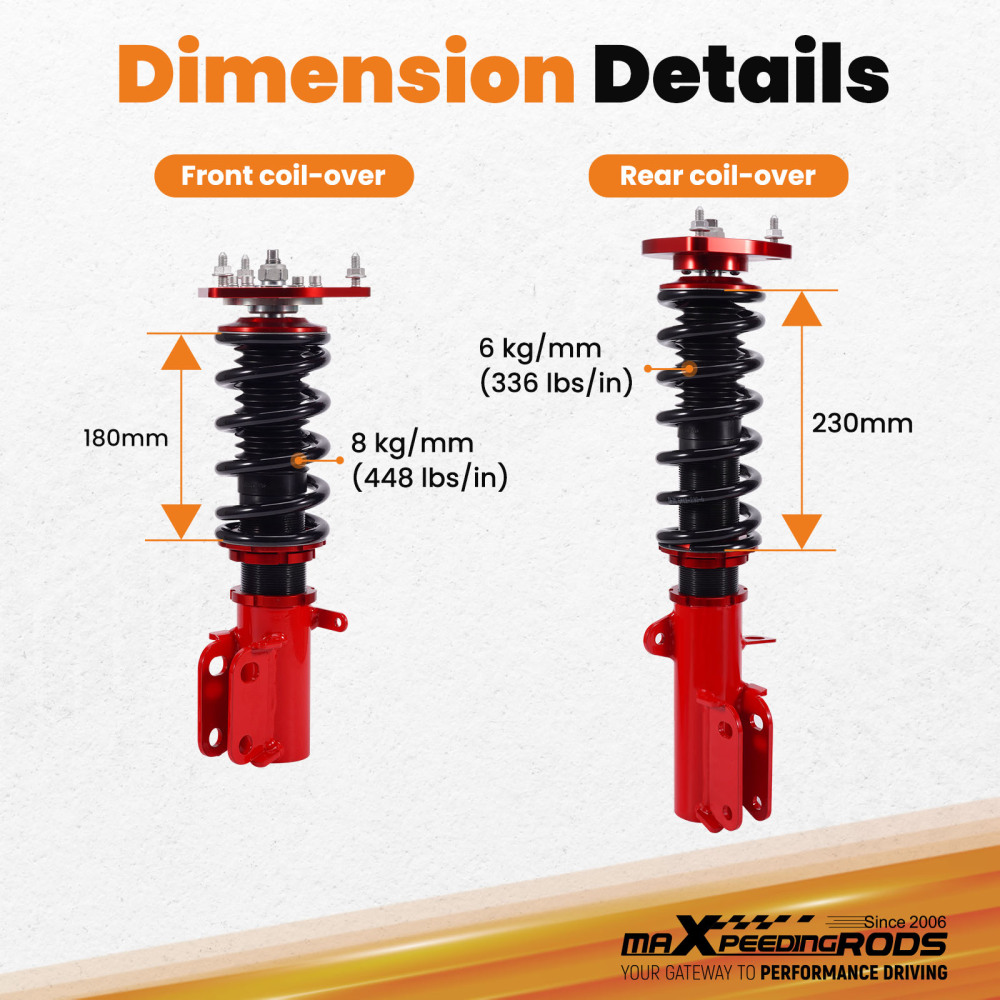 4x Sospensione Kit Ammortizzatori Coilover compatibile per Toyota Corolla E90 E10 E11 87-00 Lowering Kit