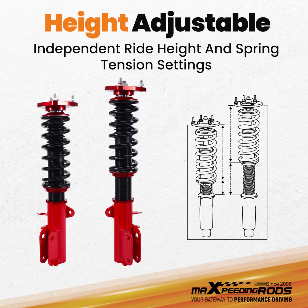 4x Sospensione Kit Ammortizzatori Coilover compatibile per Toyota Corolla E90 E10 E11 87-00 Lowering Kit
