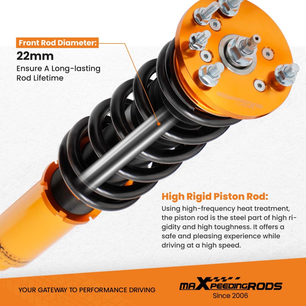 24 Ways DamperHeight Adjustment Coilover compatible for Honda Accord CL7CL9 2003-2008 Lowering Kit