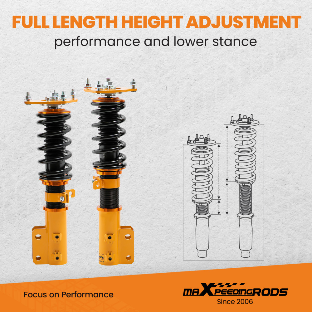 Coilovers Kit compatible for Hyundai Veloster 2012-2018 1.6L Adj. Height Shock Absorbers lowering kit
