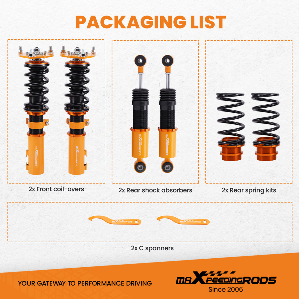 Coilovers Kit compatible for Hyundai Veloster 2013-2015 1.6L Adj. Height Shock Absorbers lowering kit