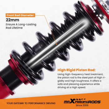 4pcs Amortisseur combinés filetéset Hauteur Réglable compatible pour Hyundai Veloster 2013-2015 1.6Lkit d'abaissement