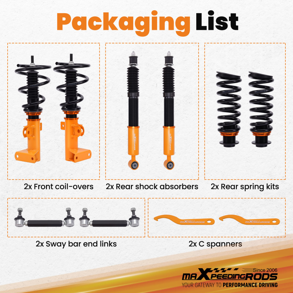 Compatible for Mercedes Benz W203 C280 2001 - 2007 Coilovers Suspension Kit Lowering Kit