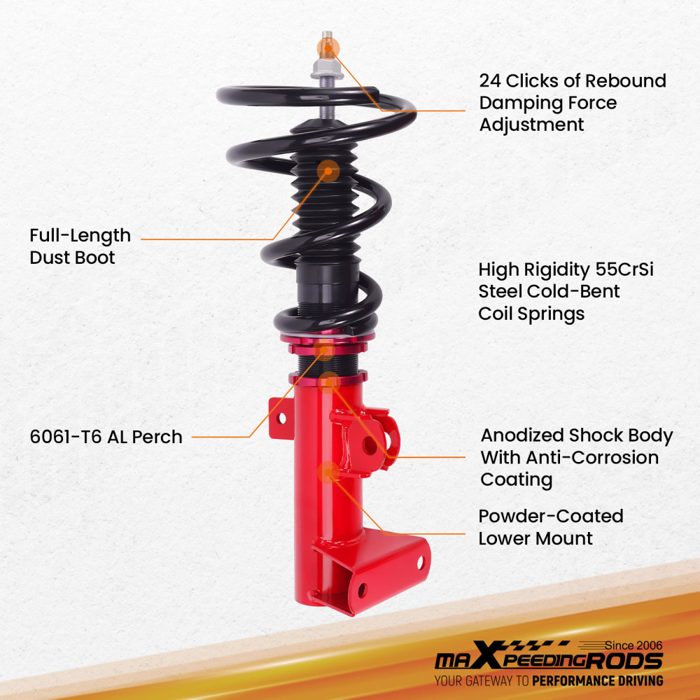 24 Way Damper Coilover Suspension Kit For Benz C-CLASS W203 C220 CLK280 00-08