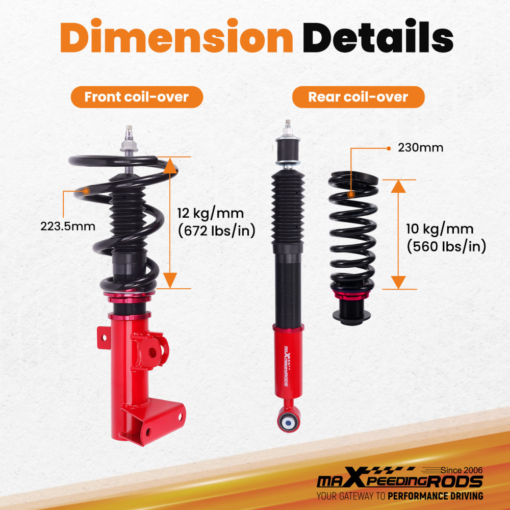 24 Way Damper Coilover Suspension Kit For Benz C-CLASS W203 C220 CLK280 00-08