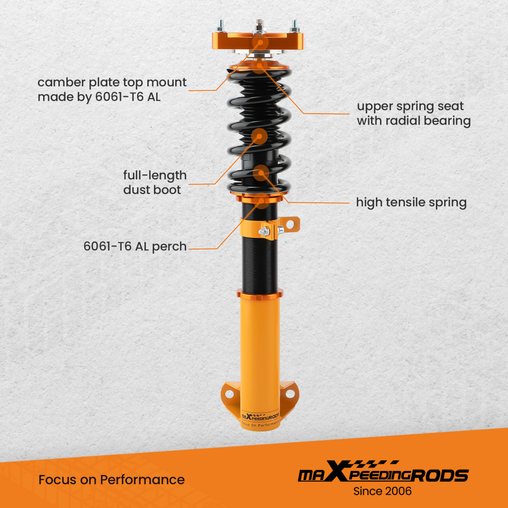 Maxpeedingrods Adjustable Coilovers Struts compatible for Mercedes W204 C300 C250 RWD 08-14