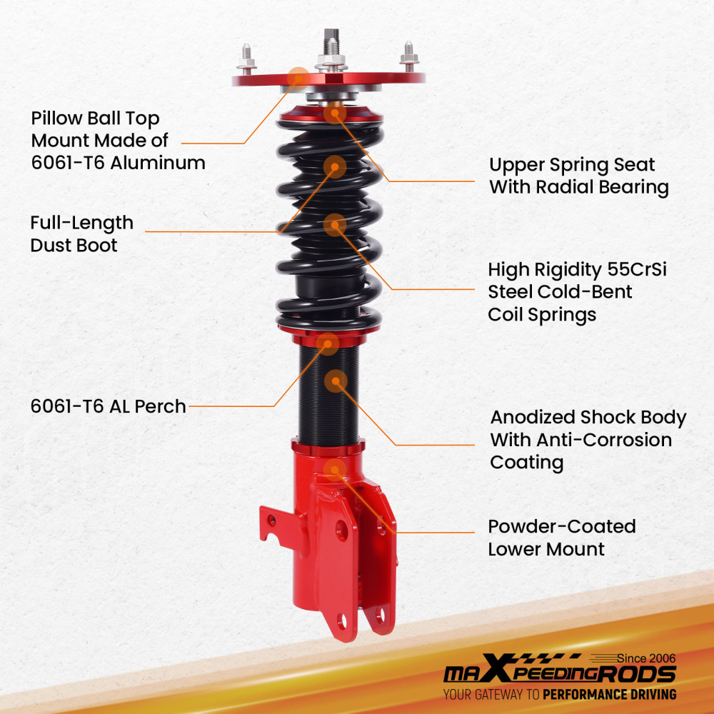 Coilovers Suspension Kit compatible for Subaru WRX VA 2015-2018STi 2.5 AWD