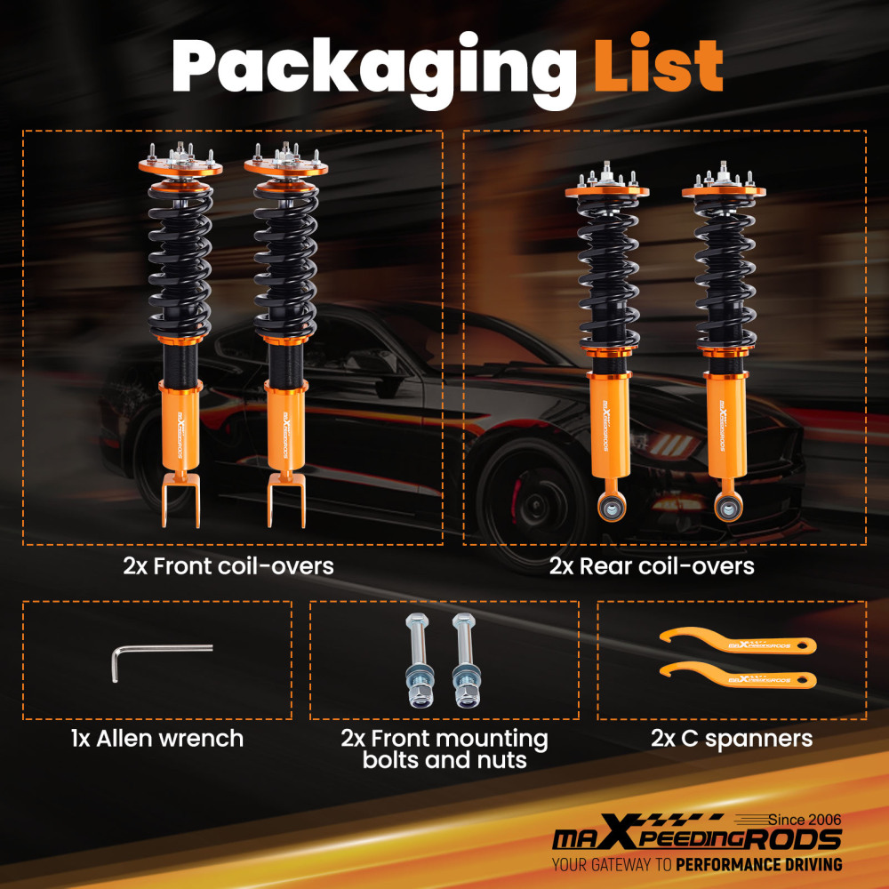 MaXpeedingrods Adjustable Coilovers Lowering Kit compatible for Jaguar XF 09-15 Front Fork