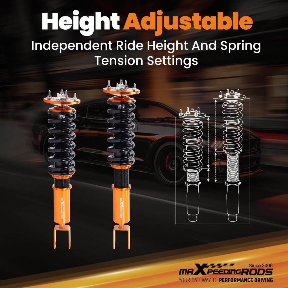 MaXpeedingrods Adjustable Coilovers Lowering Kit compatible for Jaguar XF 09-15 Front Fork