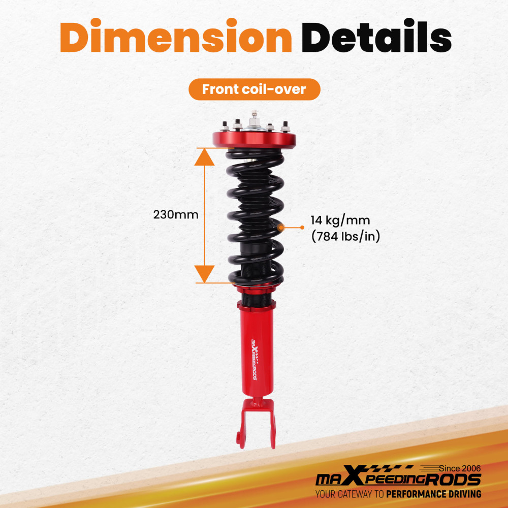 Performance Front Coilovers compatible for Jaguar XJ X350,X358 2003-2009