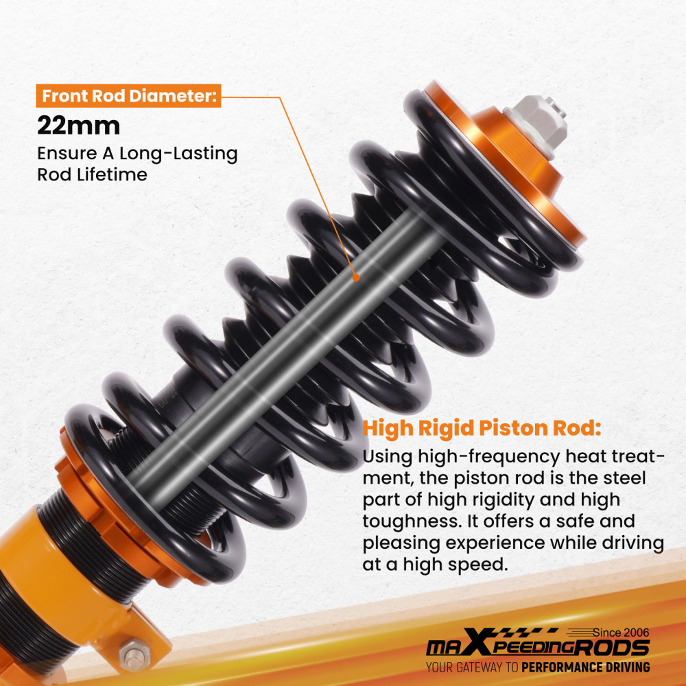 MaXpeedingrods Street Coilovers Lowering Kit compatible for Toyota Yaris Sedan / Vois 2013