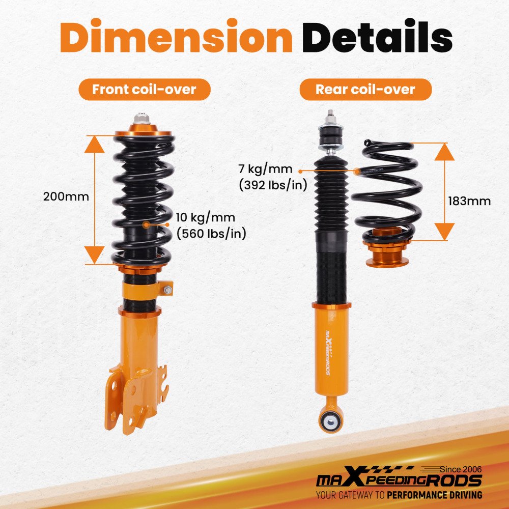 MaXpeedingrods Street Coilovers Lowering Kit compatible for Toyota Yaris Sedan / Vois 2013