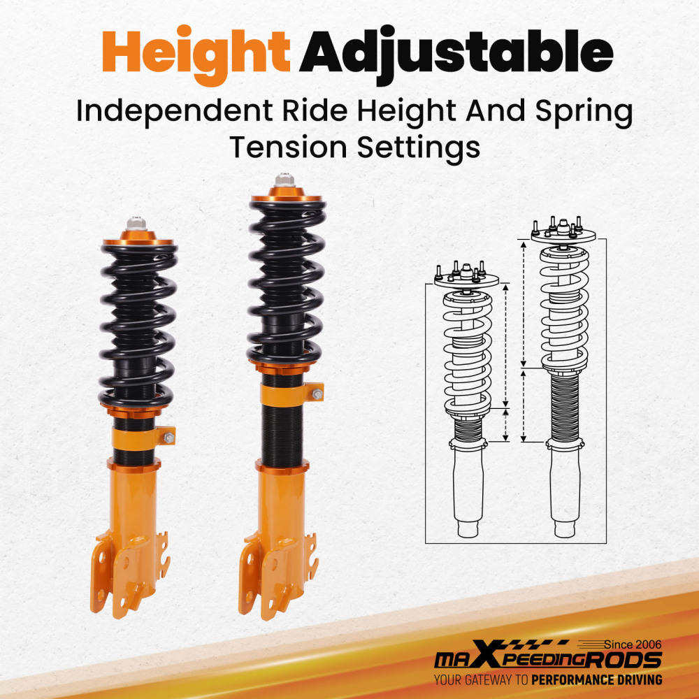 MaXpeedingrods Street Coilovers Lowering Kit compatible for Toyota Yaris Sedan / Vois 2013