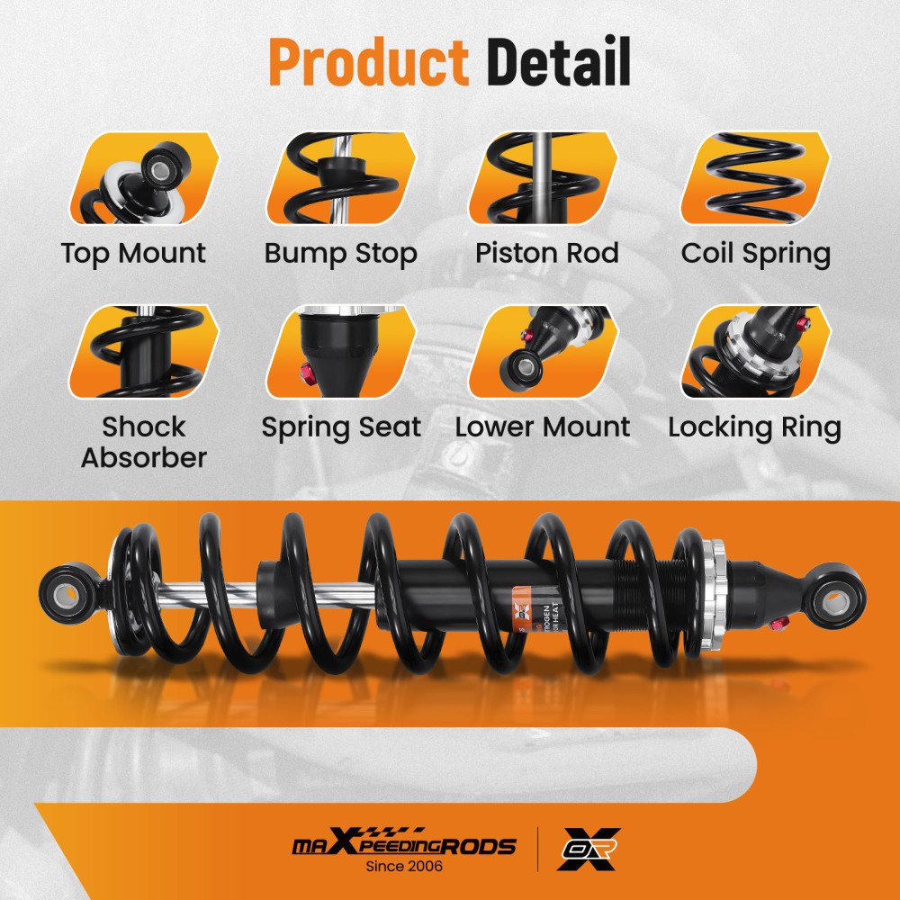 2pcs Front Shocks Strut Absorber Kit compatible for Arctic Cat 400 2009-2014 TRV 4X4