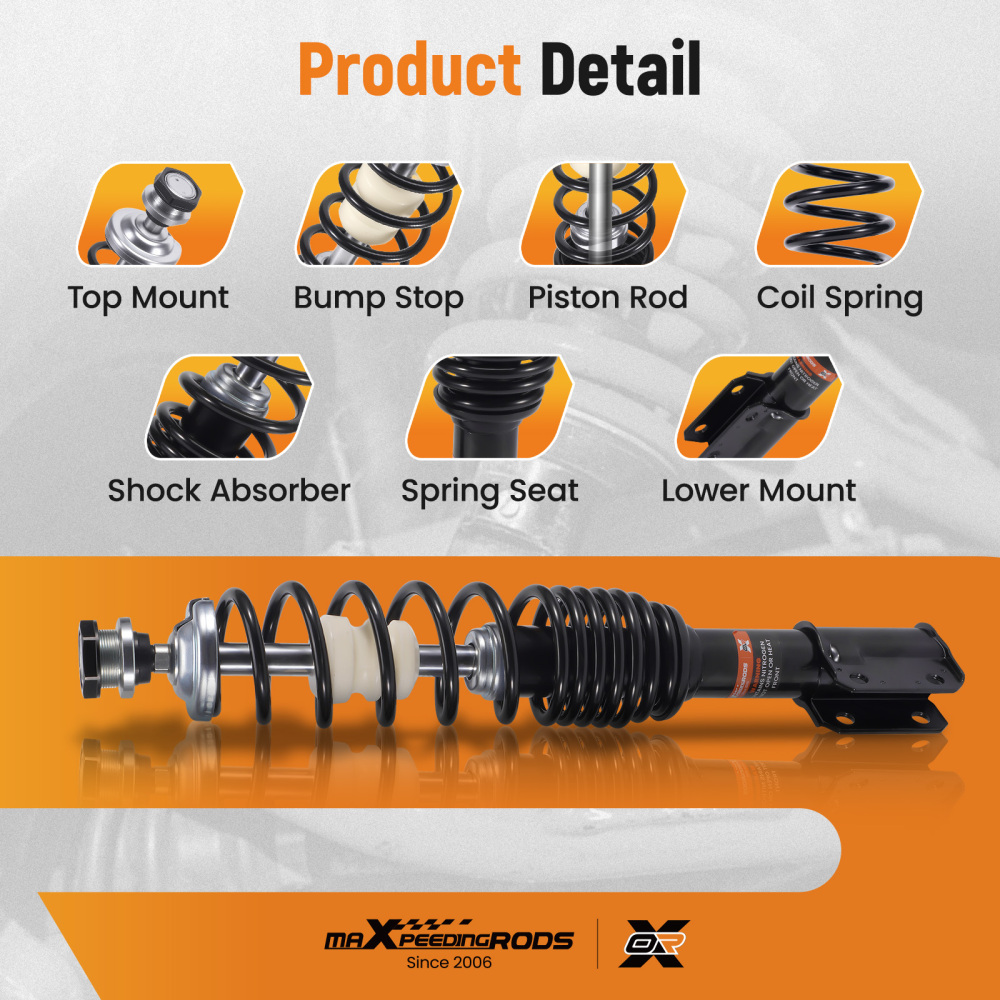 2x Front Gas Shock Strut Absorbers compatible for Can-Am Outlander 500 Max 500 2007-2009