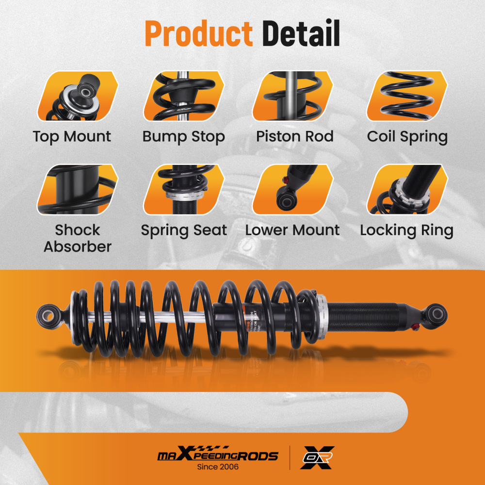 2pcs Rear Shocks Strut Absorber Kit compatible for Can-Am Outlander 650 2010-2012