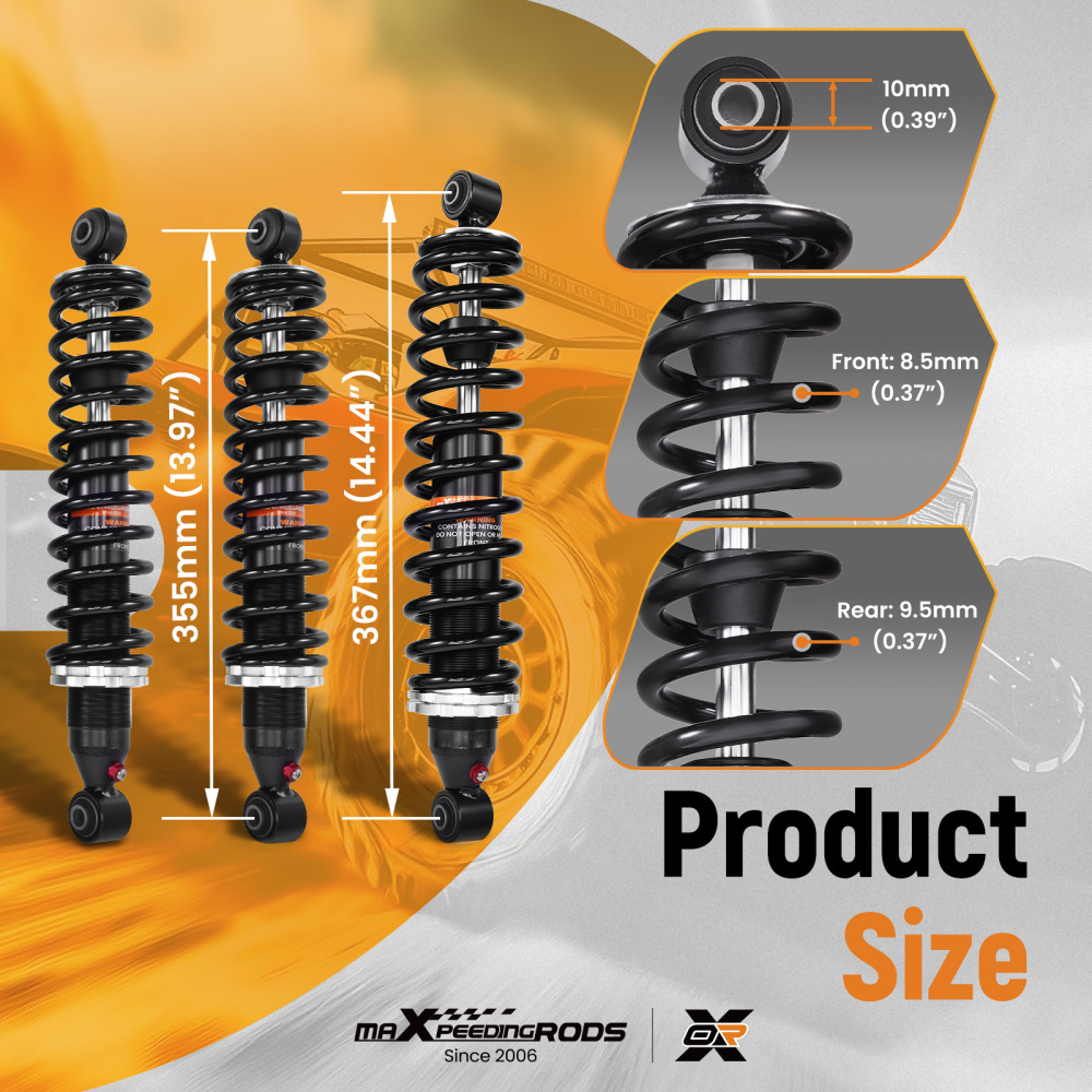 3x Rear/Front Shocks Strut Absorber Kit compatible for Honda Fourtrax 300 1993-2000