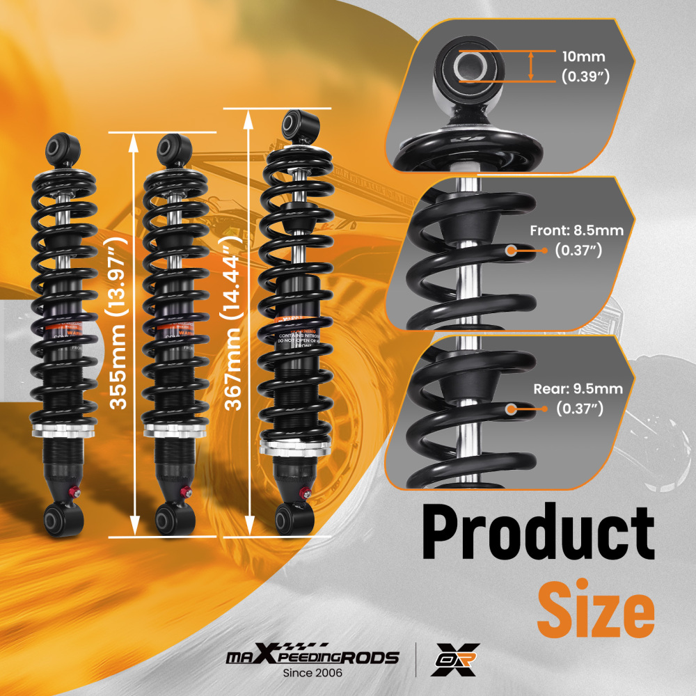 3x Rear/Front Shocks Strut Absorber Kit compatible for Honda Fourtrax 300 1993-2000