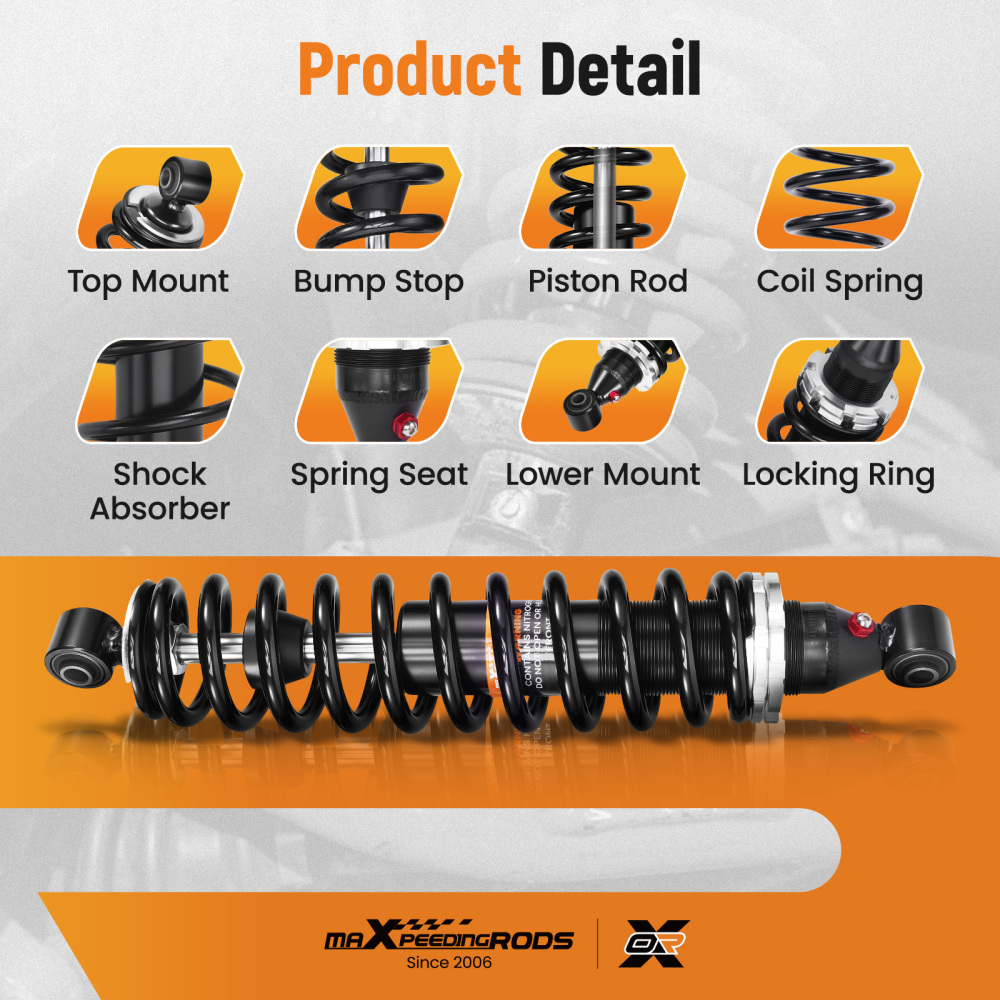 3x Rear/Front Shocks Strut Absorber Kit compatible for Honda Fourtrax 300 1993-2000