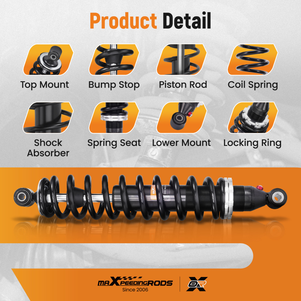 3x Rear/Front Shocks Strut Absorber Kit compatible for Honda Rancher 350 2000-2006