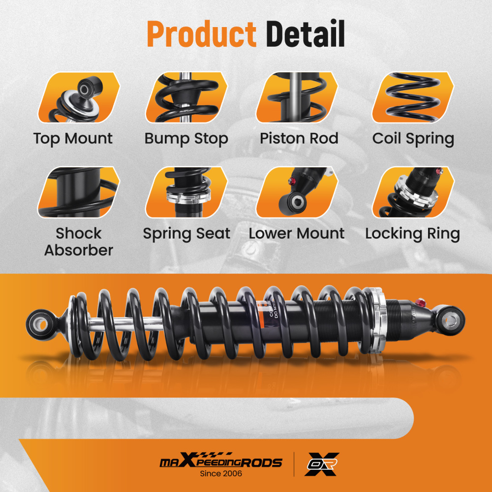 Rear Shock Strut Absorber Kit compatible for Honda Rancher 350 2004-2006 TRX350TE TRX350TM