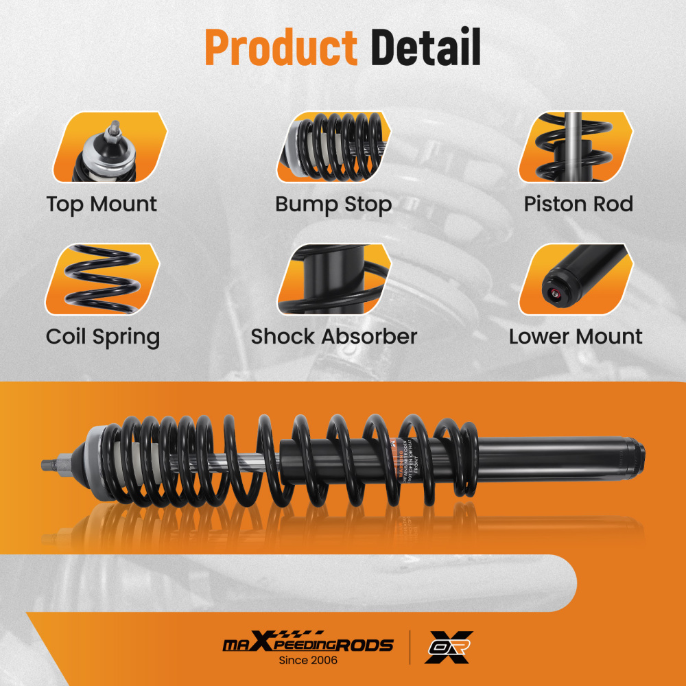 2pcs Front Shocks compatible for Polaris Ranger 400 2011-2014 500 2011-2022 7043666 7044149