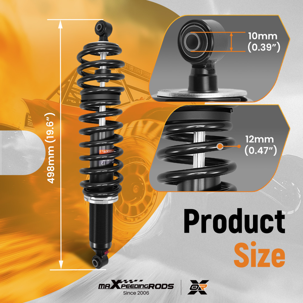2x Rear Shocks Strut Absorber Kit compatible for Polaris RZR 570 2012-2022 EPS LE EPS EFI