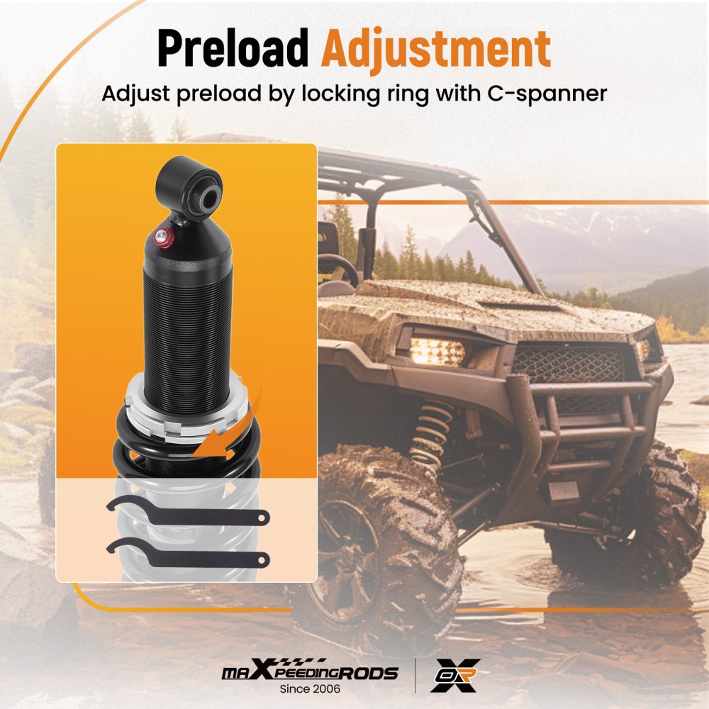 2x Rear Shocks Strut Absorber Kit compatible for Polaris RZR 570 2012-2022 EPS LE EPS EFI