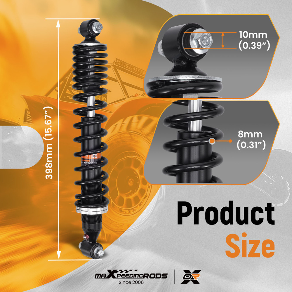 2x Front Shocks Strut Absorber Kit compatible for Yamaha Raptor 660 2001-2005 YFM660R