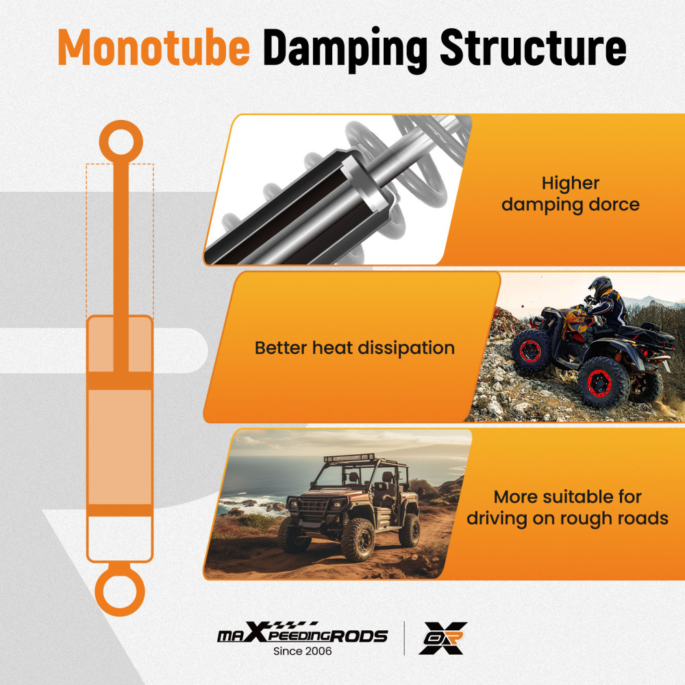 2x Front Shocks Strut Absorber Kit compatible for Yamaha Raptor 660 2001-2005 YFM660R