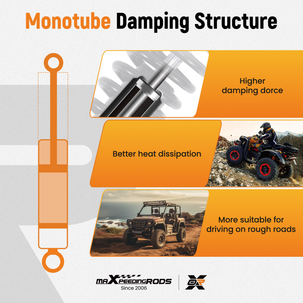 2x Front Gas Shock Strut Absorbers compatible for Yamaha Rhino 450 2006-2009 YXR450F