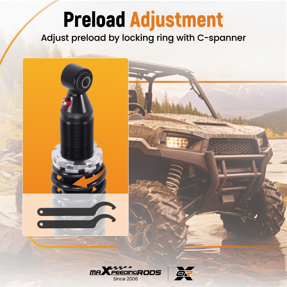 2x Front Gas Shock Strut Absorbers compatible for Yamaha Rhino 450 2006-2009 YXR450F