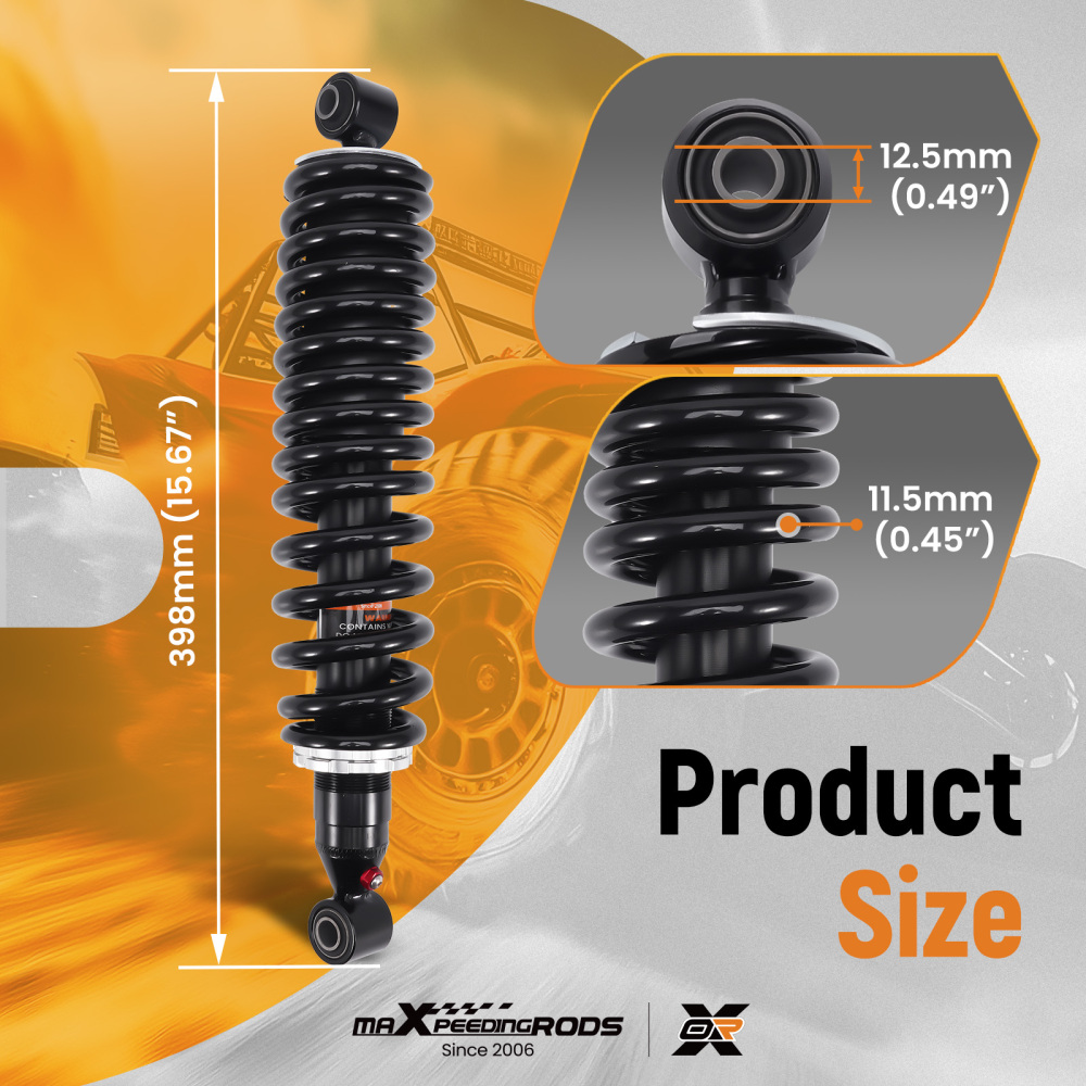 2x Rear Shocks Strut Absorber Kit compatible for Yamaha Rhino 450 660 4x4 2005-2009