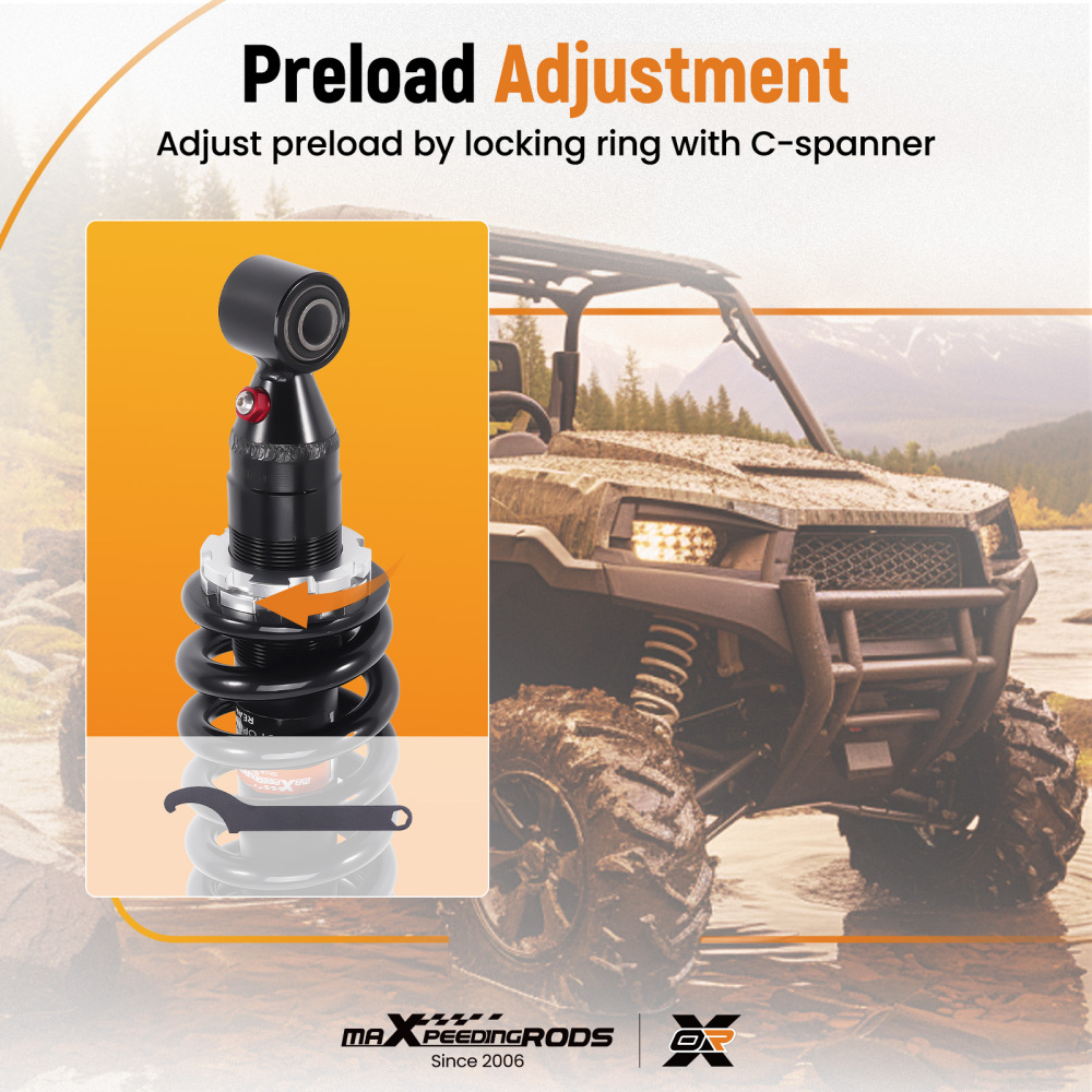 2x Rear Shocks Strut Absorber Kit compatible for Yamaha Rhino 450 660 4x4 2005-2009