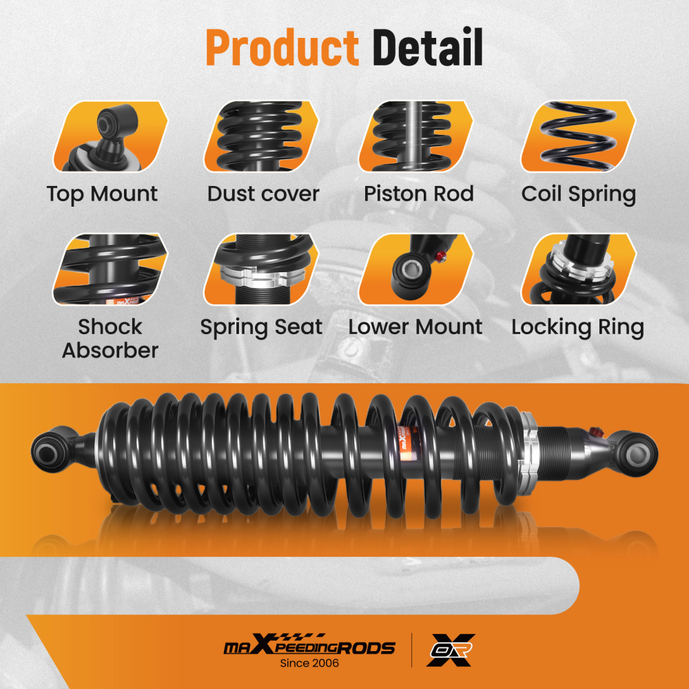 2x Rear Shocks compatible for Yamaha Viking 700 YXM700DH 4x4 2014-2019 1XD-F2200-00-00